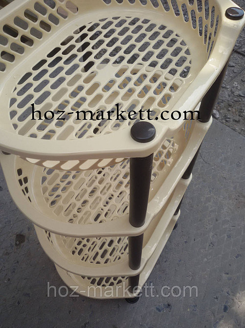 Полиця етажерка пластикова для ванної та кухні (бежева) Харків - фото 4