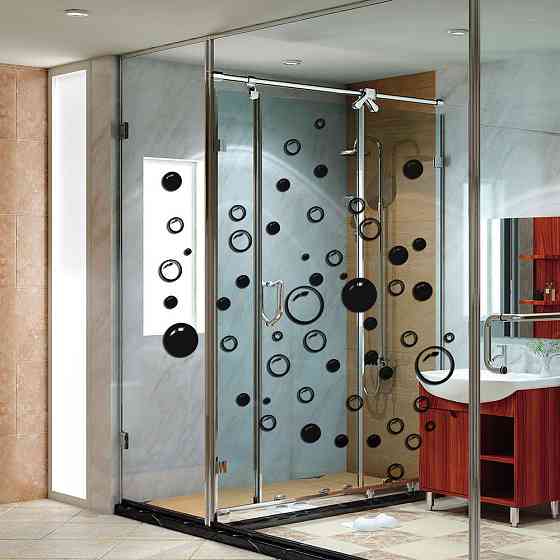 Наклейки в ванную Пузыри матовые 43 на 20 см черный Киев