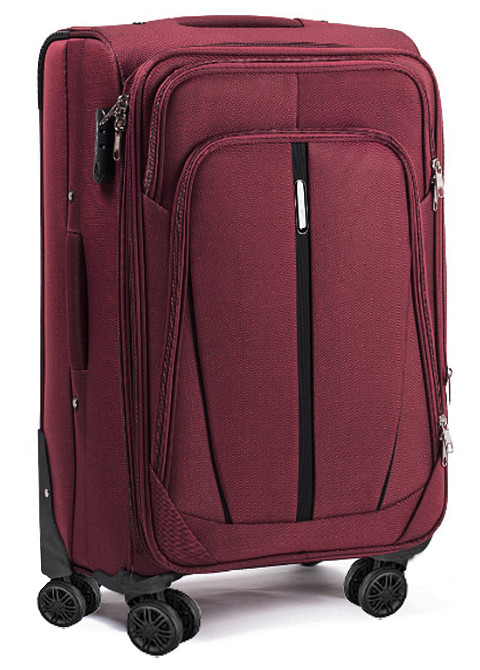 Чемодан тканевый WINGS 1706 средний 65 см 4 колеса бордовый Киев - изображение 1