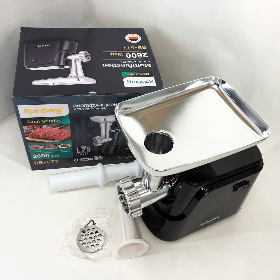 М'ясорубка електрична для їдальні Rainberg RB-677 2600 Вт, М'ясорубка з теркою для дерунів AV-95 Івано-Франківськ - фото 1