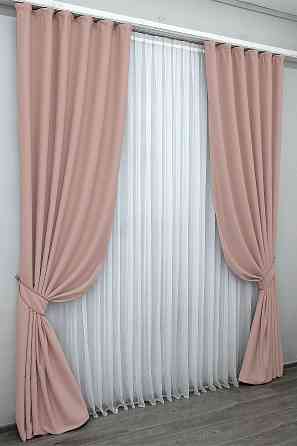 Комплект готових штор VR-Textil Блекаут Midnight № 1226ш Світло-пудровий 150х290 см 2 шт (33-0072) Київ