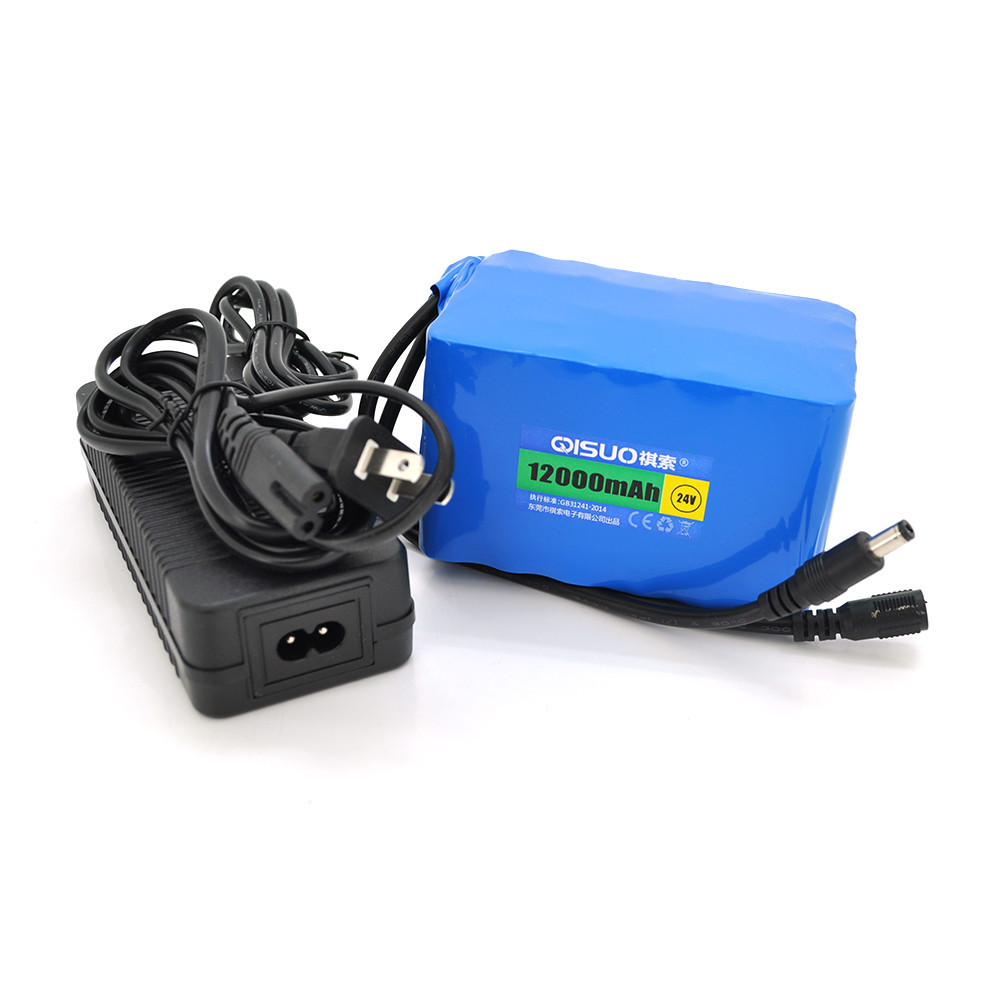 Акумуляторна батарея літієва QiSuo 24V 12A з елементами Li-ion 18650 + зарядний пристрій  25.2V3A DC5.5x2.1, (110x76x67mm) Київ - фото 1