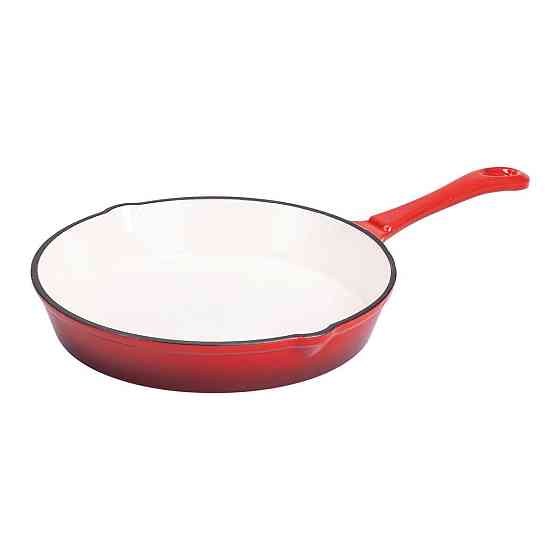 Набір чавунного посуду для приготування 3 каструлі та сковорода з емальованим покриттям Червоний HP-1-4 Київ