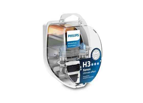 Комплект галогенових ламп PHILIPS H3 13336MDBVS2 MasterDuty BlueVision 70W 24V PK22s (2 шт) Харків
