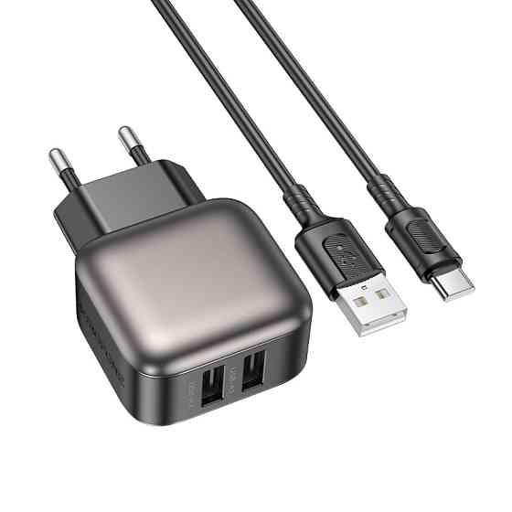 Сетевое зарядное устройство BOROFONE BAS51A Absolute dual-port charger set(Type-C) Black Киев