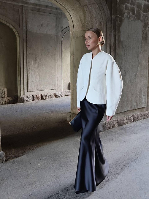 Жіноча розкішна спідниця довжини максі королівський шовк Чорний, 46/48 Одеса - фото 3