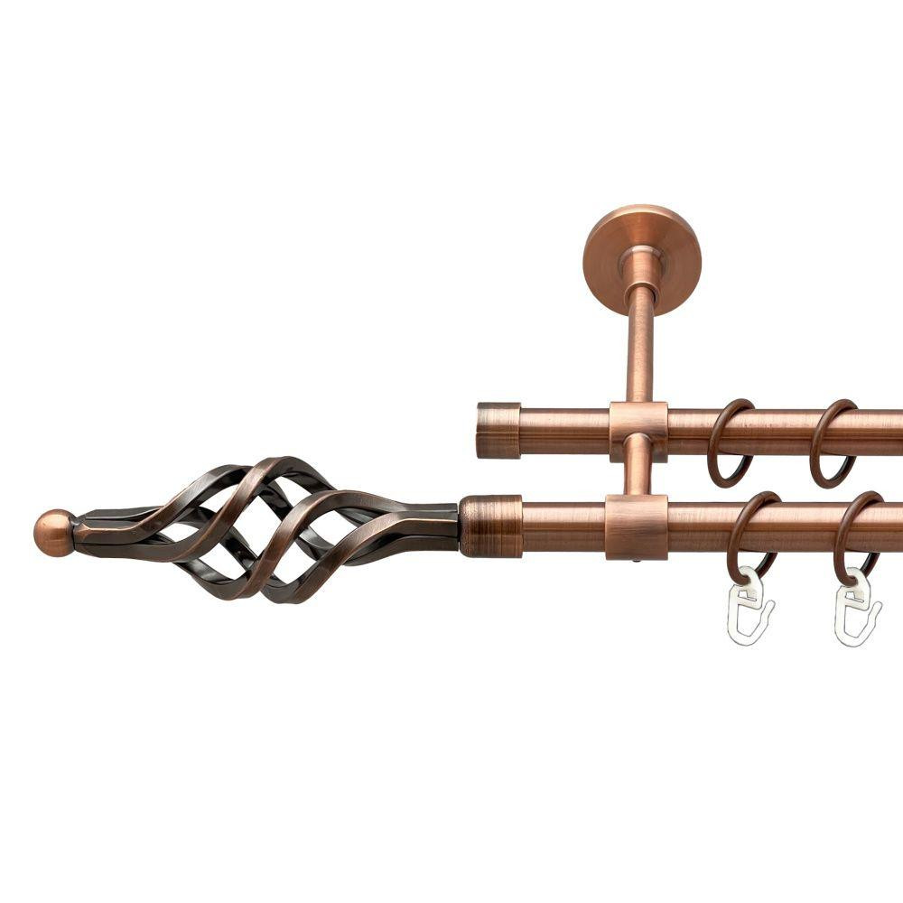 Карниз Orvit Ажур Мала металевий дворядний закритий гладка труба кільце металеве Мідь 16\16 мм 240 см (00-00019766) Львів - фото 1