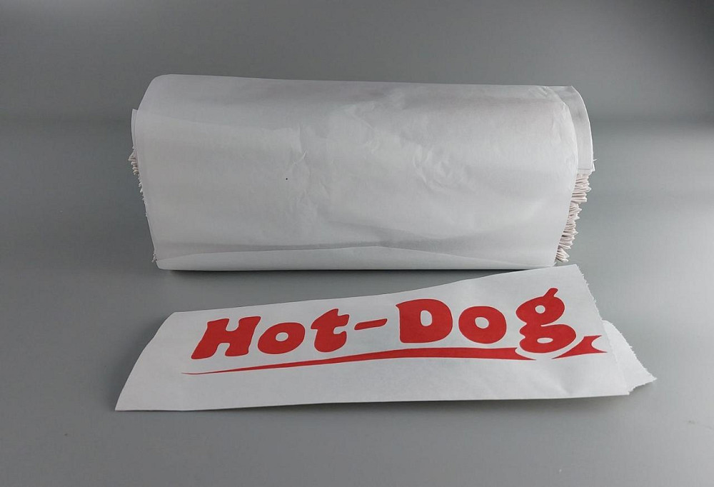 Пакет паперовий "Хот-дог"10см 23см білий з написом 5000 шт Харків - фото 1