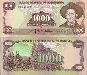 Nicaragua Никарагуа-1000 Cordobas 1985 P-156b UNC Полтава