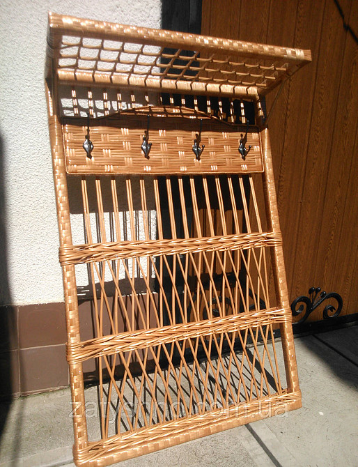 Вешалка плетеная для прихожей кофейная Киев - изображение 3