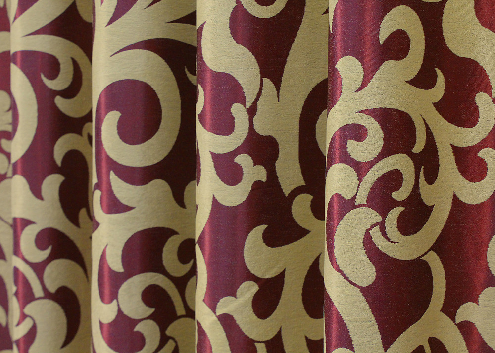 Комплект готових штор VR-Textil Блекаут Вензель № 073ш(А) Бордовий з бежевим 150х270 см 2шт (30-009) Київ - фото 8