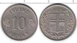 10 ейре (аурар) 1962 Ісландія. (АЛ) Полтава