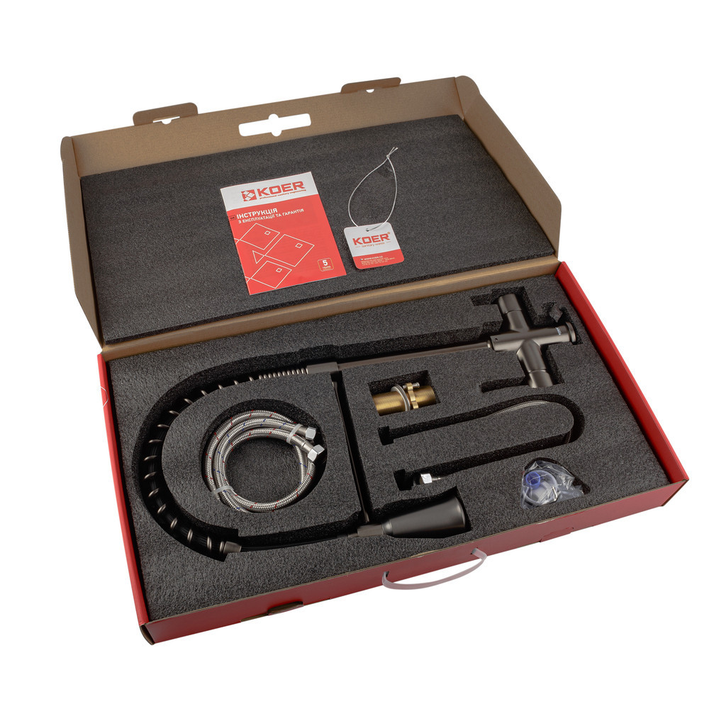 Кухонный смеситель Koer KB-72025-07 с питьевой водой и пружинным изливом (KR5016) Харьков - изображение 9
