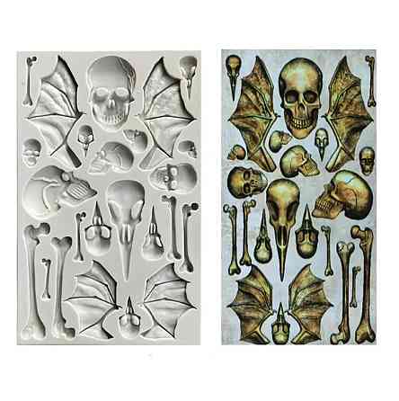 Молд силіконовий Скелет 125 на 197 мм сірий Київ