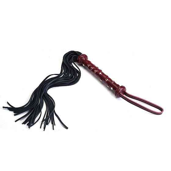 Флогер Liebe Seele Wine Red Studded Flogger, натуральна шкіра Sex Aura Київ