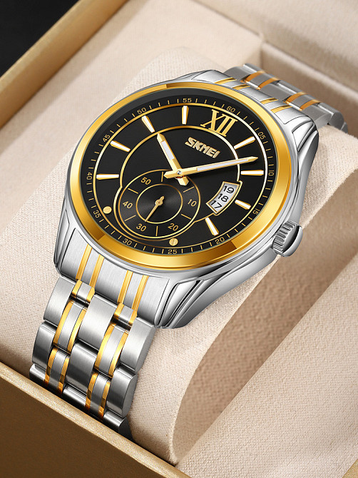 Skmei 9319TGDBK Silver-Gold-Black Киев - изображение 3