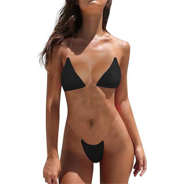 Сексуальний купальник бікіні на силіконових бретелях XS-S чорний Вінниця - фото 3