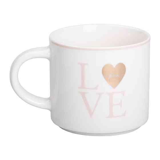 Чашка фарфоровая 350 (мл) для кофе и чая Love Белая RX-N240126WL Киев