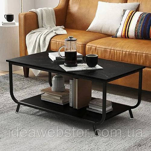 Журнальный столик Costway Marble черный маленький современный гостиную спальню комнату Киев - изображение 1