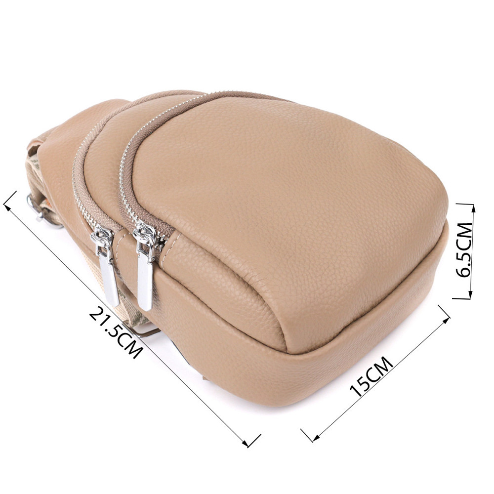 Слинг сумка из натуральной кожи для женщин Vintage 22939 Бежевый Киев - изображение 3