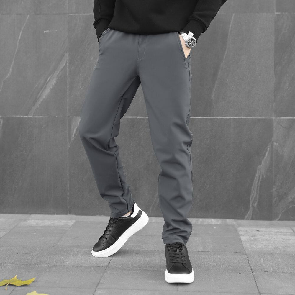 Штани із софтшелу для чоловіків весняні осінні сірі Pobedov Point Київ - фото 7