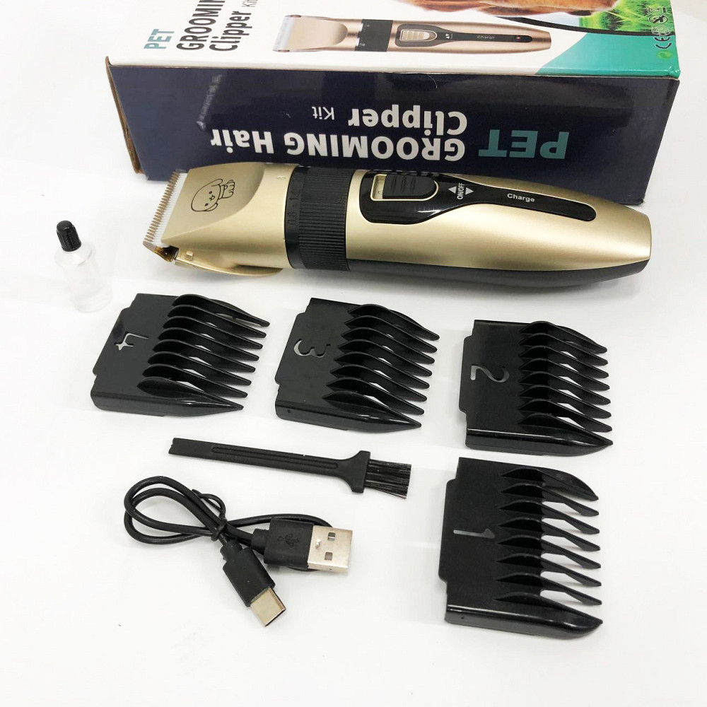 Машинка триммер для стрижки тварин собак / котів на акумуляторі з набором насадок Puppy SP-19 Львів - фото 12