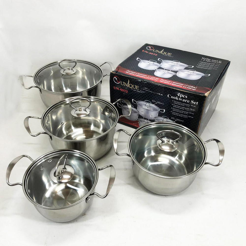 Набор кастрюль-сотейников Unique UN-5072, Набор посуды для любых плит Хороший кастрюль AF-32 Львов - изображение 6
