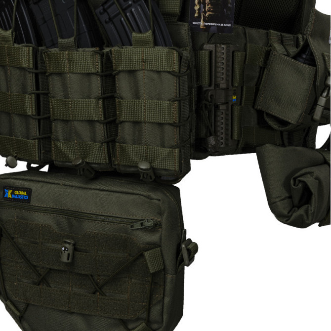 Плитоноска тактична Warmor Gen.3 Pro Max зі швидким скиданням з підсумками (Оливковий) Вінниця - фото 7