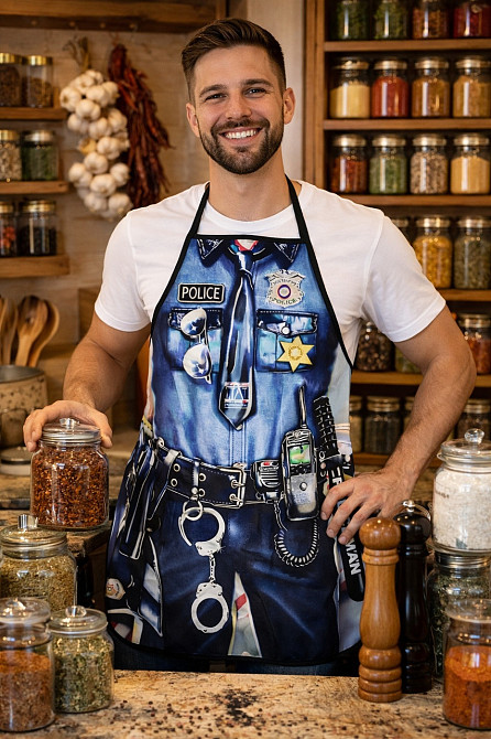 Фартук с приколом Полицейский 75 на 60 см разноцветный Киев - изображение 4