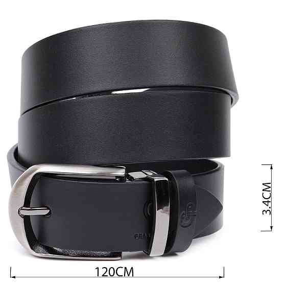Практичний брючний пояс для чоловіків з натуральної шкіри GRANDE PELLE 11681 Чорний Київ