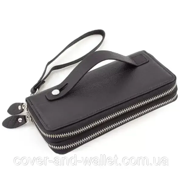 Большой мужской кожаный кошелек клатч на две змейки Marco Coverna M39-3 Bigger Киев - изображение 5