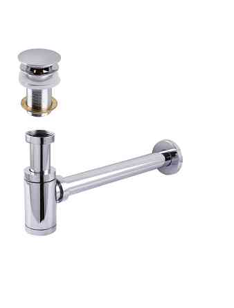 Сифон металевий з донним клапаном без переливу Globus Lux GS-32-105-03B Киев