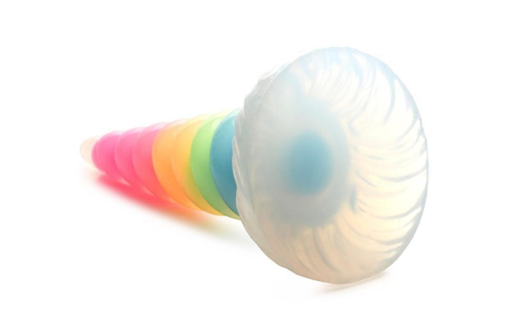 Фентезійний фалоімітатор Creature Cocks Luminescent Rainbow Silicone Dildo, світиться в темряві, 19,6 см Sex Aura Київ - фото 3