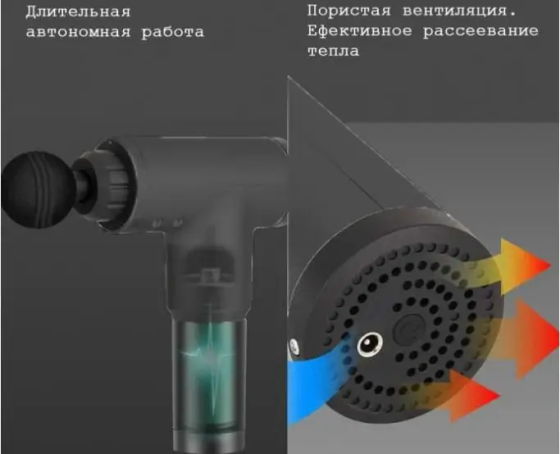 Перкусійний ручний масажер для тіла та м'язів масажний пістолет Fascial Gun RH-320 Чорний Київ