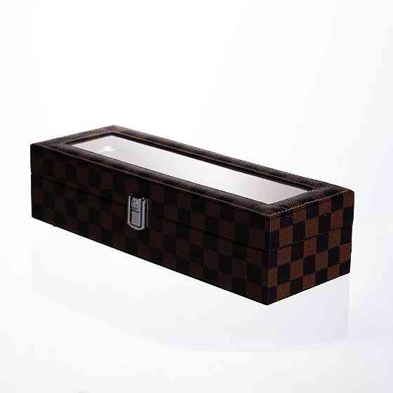 Скринька для годинників з екошкіри 6 відділень 31×11×7,5 см Коричневий Yiwu HP-5-14S Коломыя