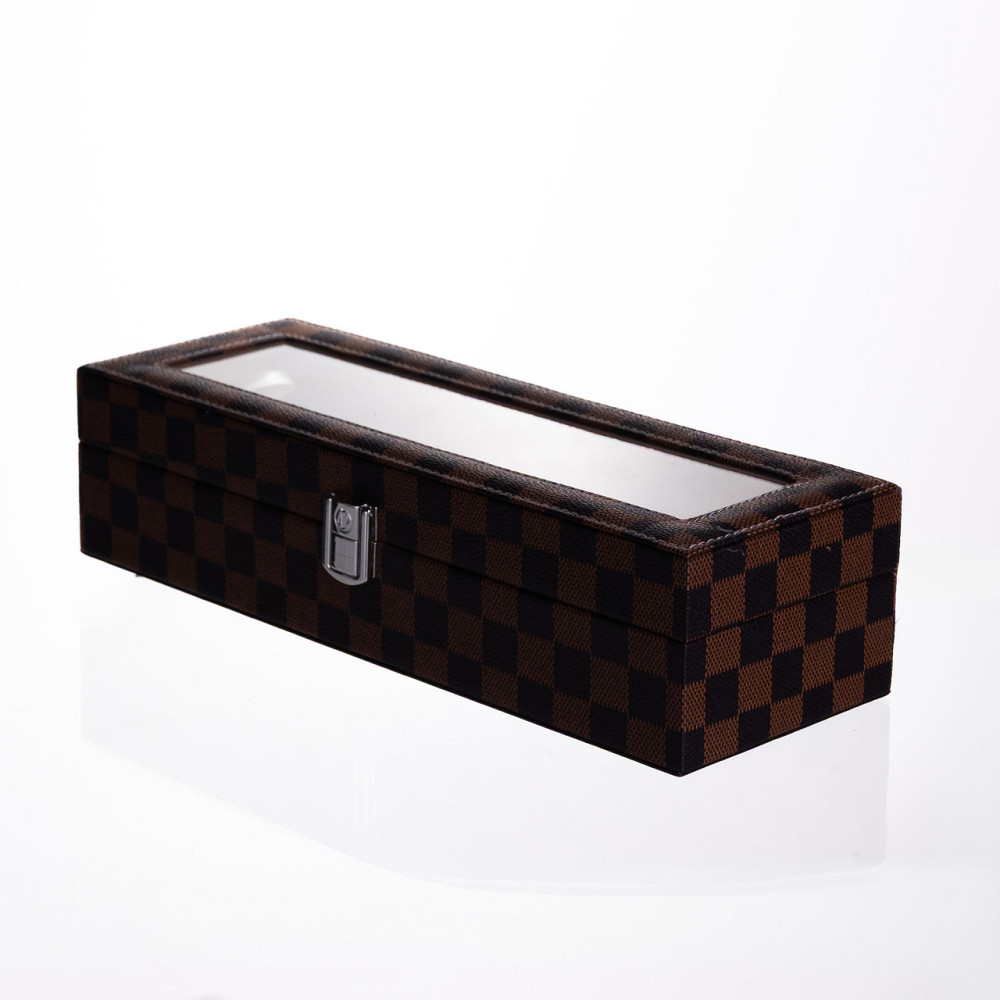 Скринька для годинників з екошкіри 6 відділень 31×11×7,5 см Коричневий Yiwu HP-5-14S Коломыя - изображение 5