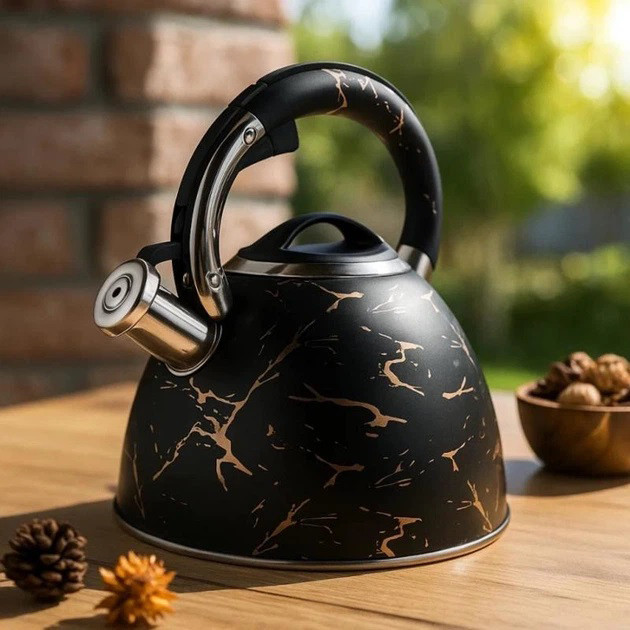 Чайник зі свистком для електроплити Edenberg EB-8864 3л, Сучасний чайник зі свистком QI-31 Івано-Франківськ - фото 1