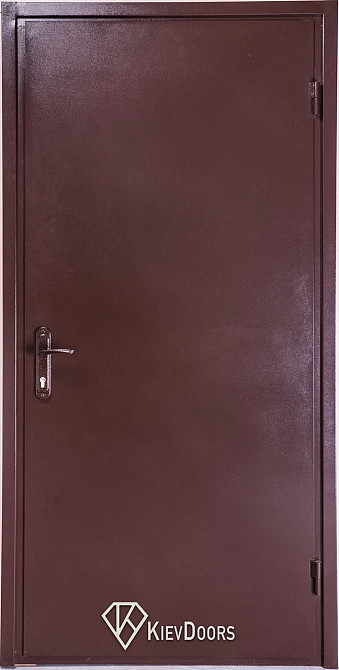 Двері Метал/ДСП, Шагрень 8017 зовні, всередині ДСП 16 мм, коробка 60 мм, полотно 50 Київ - фото 1