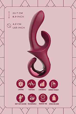 Вибратор-кролик Dreamtoys Glam Duo Vibrator с ручкой крючком, 22.7 х 4.2 см Sex Aura Киев