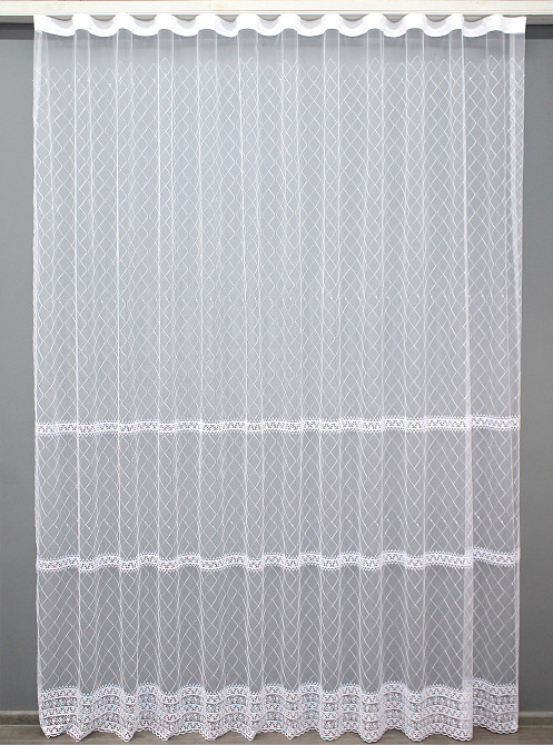 Тюль фатин з вишивкою колір білий 1381т Київ - фото 3