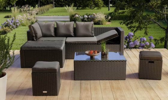 Садові меблі Di Volio Bologna чорний/сірий Киев