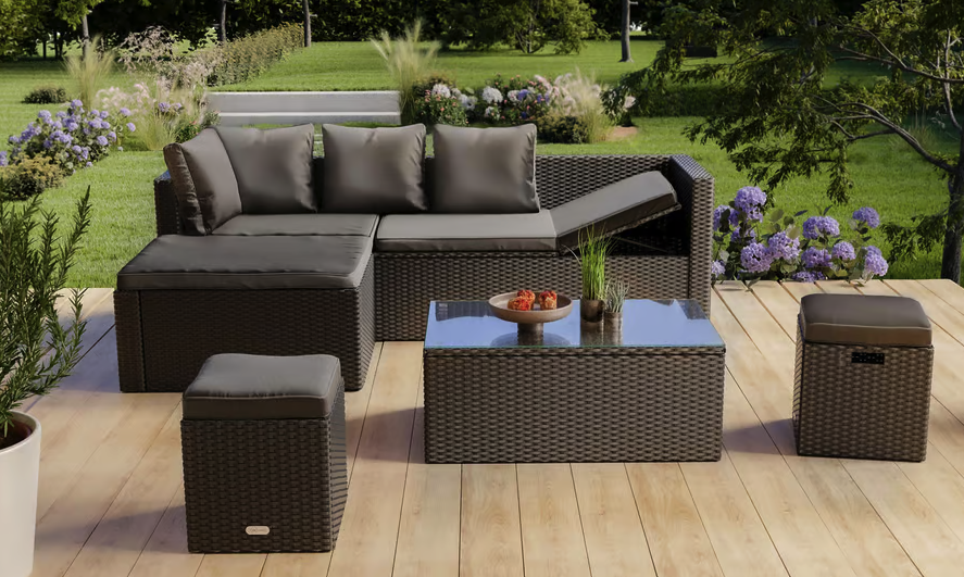 Садові меблі Di Volio Bologna чорний/сірий Киев - изображение 4