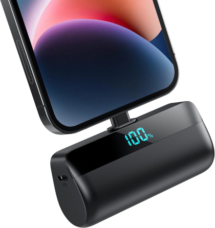 Мини повербанк Pxwaxpy 5200 мАч USB-C PD быстрая зарядка, LED-дисплей, без проводов для iPhone 15/16 и Android Киев