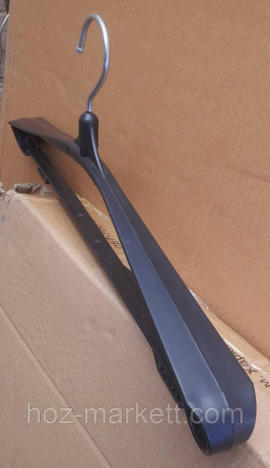 Плечики вішалки (тремпеля) чорні широкі з залізним поворотним гачком Харків - фото 6