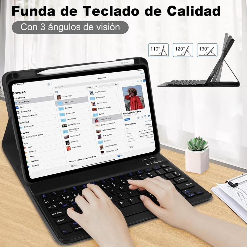 Чохол-клавіатура для Xiaomi Pad 6, 6 Pro 11” 2023, магнітна знімна Bluetooth з тачпадом, тримачем для стилуса, чорний для планшета Київ - фото 3