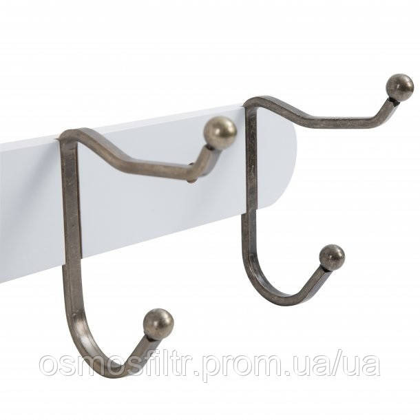 Планка Axentia МДФ с 5ю металл крючками белая (130863) Киев - изображение 2