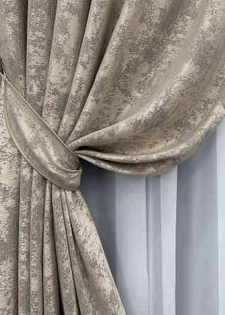 Комплект готових штор VR-Textil Жакард Sultan XO № 1143ш Капучино 100х290 см 2 шт (31-898) Київ