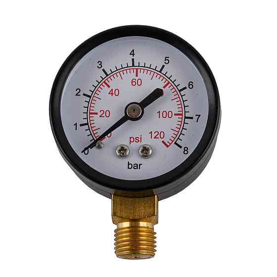 Манометр 8 атм. 50 мм нижнее подключение стальной корпус Киев