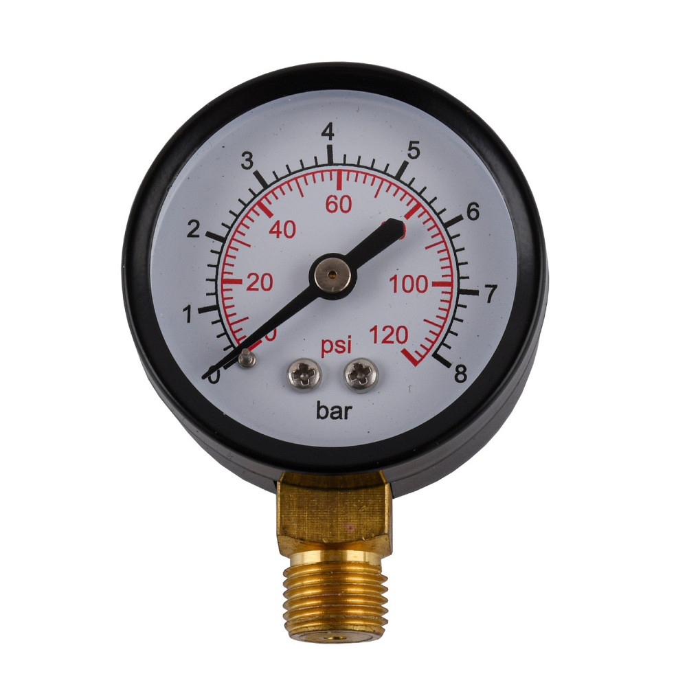 Манометр 8 атм. 50 мм нижнее подключение стальной корпус Киев - изображение 1