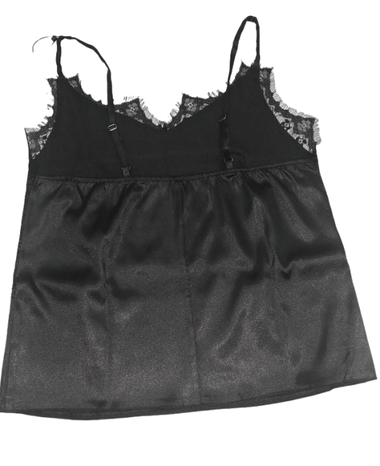 Стрейчева піжама жіноча атласна з мереживом Чорний XS/S Харків - фото 5